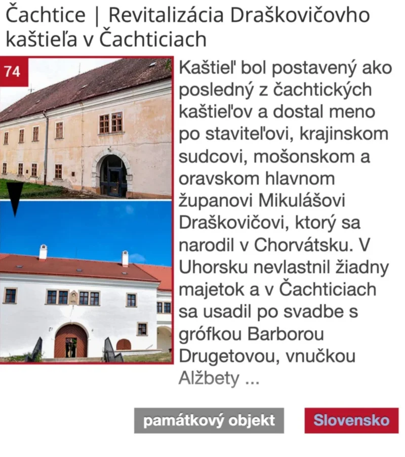 kulturna premena Čachtice